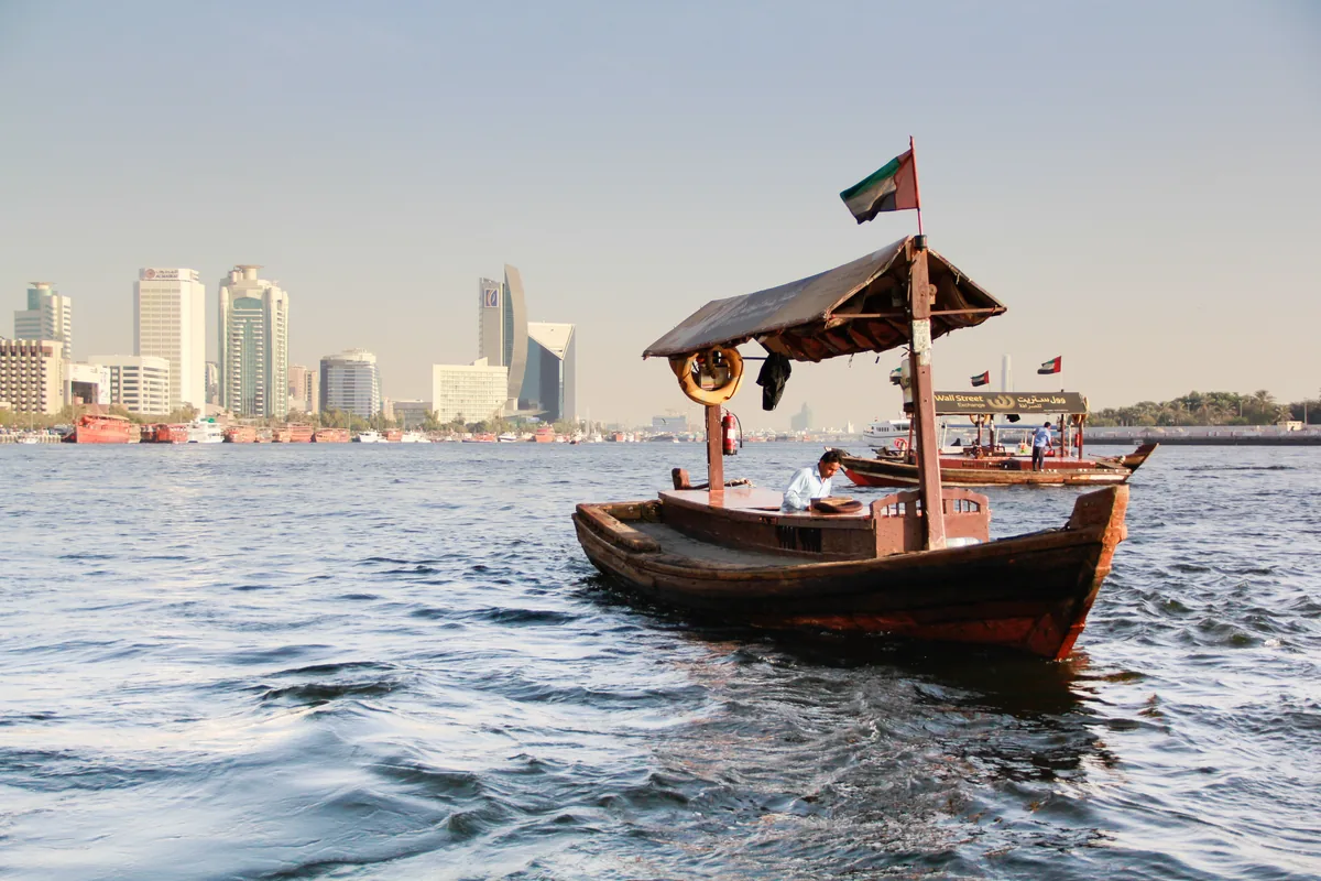 An abra water taxi crossing Dubai Creek in 2012