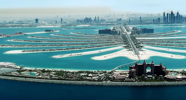 Palm Jumeirah and Atlantis, The Palm from above in 2011