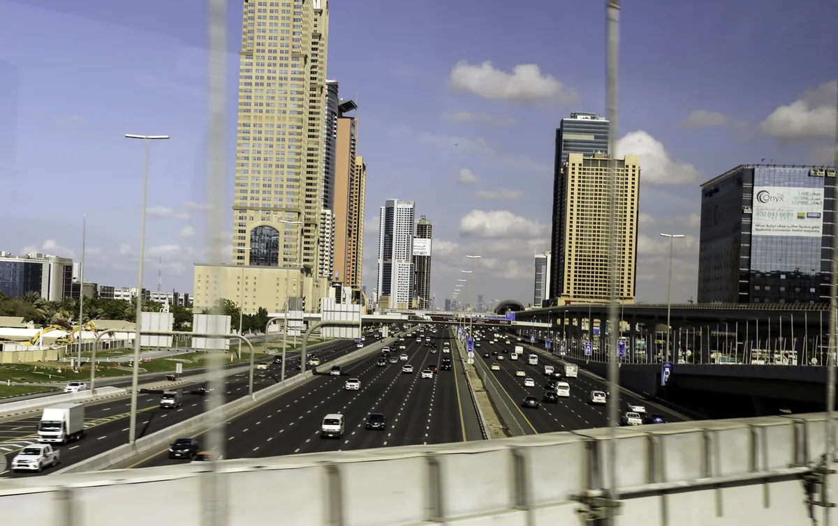 Traffic on Sheikh Zayed Road in Dubai in 2015